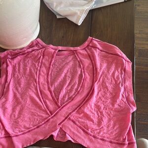FP Movement by Free People Pink Sleeveless Wrap Crop Top